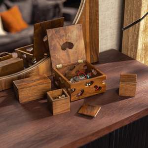 San Valentín, Organizador <span class=keywords><strong>de</strong></span> Joyas <span class=keywords><strong>de</strong></span> Madera Hecho a Mano, Caja <span class=keywords><strong>de</strong></span> Joyería <span class=keywords><strong>de</strong></span> Nogal para Mujer, Almacenamiento <span class=keywords><strong>de</strong></span> Joyas, Pendientes, Collares, Pulseras - Product Image 4