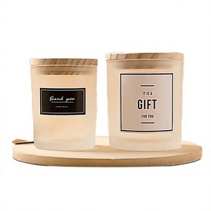 7oz Exclusive Customizable High Quality Luxury <b>Glass</b> <b>Candlestick</b> Holder Lid-round Shape Silk Screen Printed Christmas Home - Product Image 2