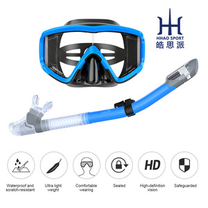 Ensemble de masque de plongée avec tuba à embout sec, rouge et noir, en silicone, équipement de plongée pour la natation et la plongée avec tuba - Product Image 4