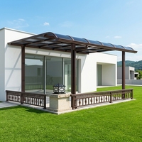 Auvent de toit motorisé rétractable en alliage d'aluminium avec revêtement acrylique PU pour villa, balcon, terrasse, caravane, camping, extérieur, jardin