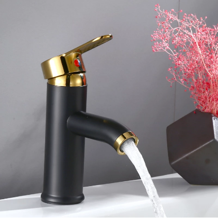 Смеситель для раковины в ванную комнату, кран из нержавеющей стали для раковины, с одной ручкой, для холодной и горячей воды