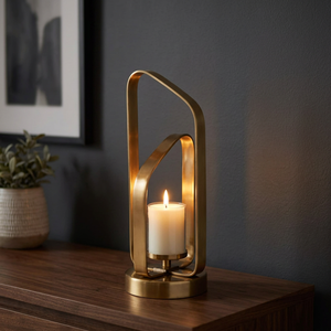 Support de bougie moderne léger et élégant avec un design géométrique pour la décoration de la maison, support en métal résistant à la chaleur - Product Image 5