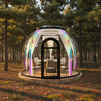 Tente dôme à bulles de luxe moderne personnalisée avec salle de bain |   Structure préfabriquée en polycarbonate transparent |   Hébergement dans un hôtel-resort en plein air |