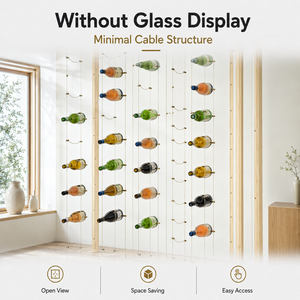 Estante de <span class=keywords><strong>vino</strong></span> de pared con sistema de cables, mueble de lujo para villa, exhibidor para restaurante, <span class=keywords><strong>tensión</strong></span> ajustable, suministro de fábrica - Product Image 4