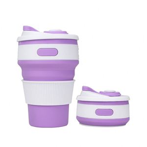 Gobelet de voyage pliable en silicone, portable, 350 ml, pour sport en extérieur, rétractable, vente en gros - Product Image 1
