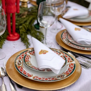 Serviettes de table en coton et lin personnalisées avec logo pour événements commerciaux et acheteurs de restaurants - Product Image 1