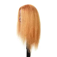 Tête de Mannequin Professionnelle pour Coiffure, Support de Perruque, Cheveux Humains Yaki, Outil d'Entraînement pour Coiffeur, Pratique de Coiffure, Extension de Cheveux