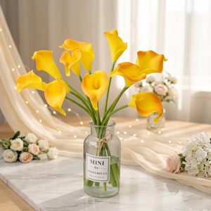 <span class=keywords><strong>Lys</strong></span> Calla Artificiel de Haute Qualité en PU à Face Unique pour la Décoration Artistique et les Mariages - Product Image 5