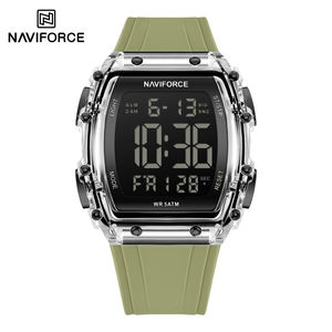 Montre numérique NAVIFORCE 6107 pour hommes avec bracelet en silicone, achat en gros, sport, résistante à l'eau, écran LCD lumineux, montre originale pour hommes, Reloj - Product Image 2