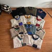 Veste unisexe chaude d'automne en fibre d'acétate Pata avec fermeture éclair et col à poches, spéciale transfrontalière