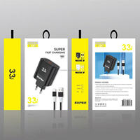 Chargeur rapide pour téléphone portable 33W avec prise US EU, QC3.0, USB, câble Type C, adaptateur de voyage USB à charge rapide 33W