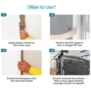 Profilés d'angle en PVC avec maille en fibre <span class=keywords><strong>de</strong></span> verre pour la finition des cloisons sèches - Product Image 6