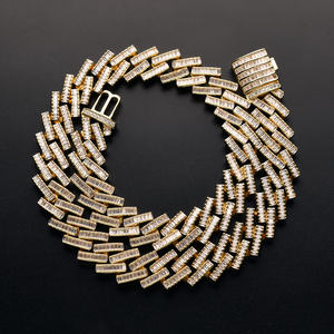 OUGEPHELI 8mm 925 스털링 실버 금도금 남성 쿠반 링크 체인 남성 힙합 주얼리 선물 마이애미 쿠반 목걸이 - Product Image 3