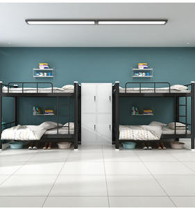 Factory double bunk katil 2 tingkat pengukuran tempat tidur tidur 2 susun stackable dan student split metal bed - Product Image 3