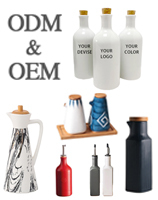 Dispensador de Aceite de <span class=keywords><strong>Oliva</strong></span> y Vinagre de Cerámica Alto con Logotipo Personalizado, Botella para Almacenar Aceite, Vinagre y Salsa de Soya - Product Image 3