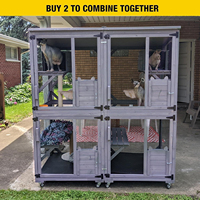 Structure de rangement pour enclos extérieur pour chat, grande aire de jeux pour chat avec ponts, passerelles, petites maisons, accessoires pour animaux de compagnie, vente en gros