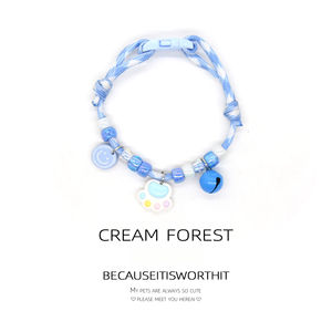 Collier de collier de chien chat anneau de cou cloche empreintes mignonnes cloche simple collier réglable coloré - Product Image 5