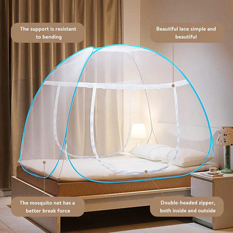 Hot bán Pop Up có thể gập lại muỗi Net cho người lớn trong nhà ngoài trời cắm trại gấp muỗi lưới cho giường đôi