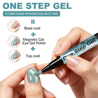Stylo Gel Magnétique Effet Œil de Chat 3-en-1 : Base, Top Coat et Vernis Gel UV/LED Sans Résidu, Sans HEMA, CPNP, Effet 3D, Idéal Débutant DIY à Domicile