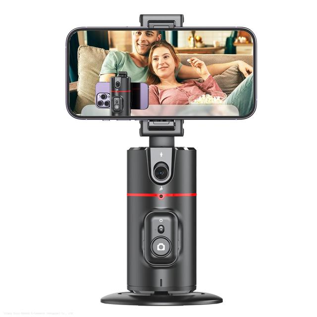 360 Rotation Smart Ai Phone Holder Auto Face Tracking Gimbal Stabilizer With Camera Home Kitchen Office Hands Free Phone Holders