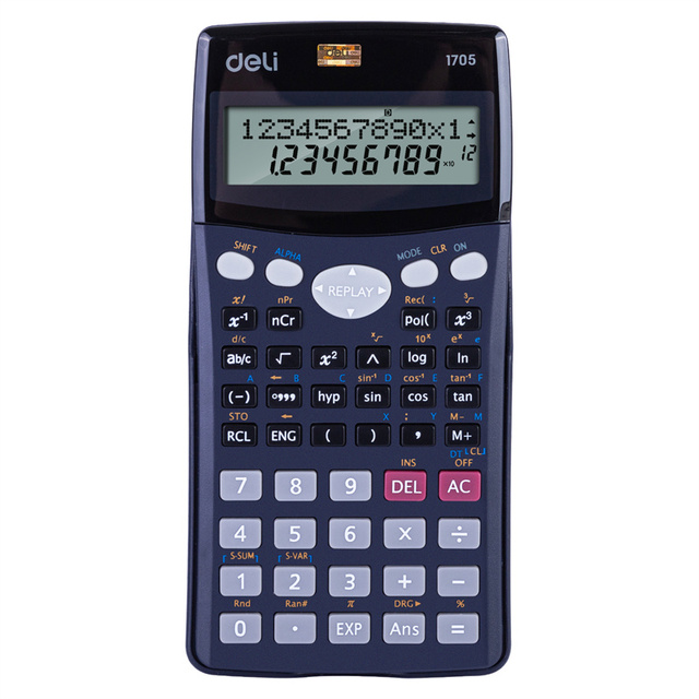 Deli E1705 Scientific Calculator 240F Two Line Display Office Calculator