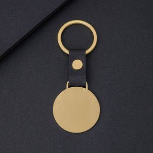 New Listing Custom Round Stainless Steel <b>Leather</b> <b>Keychains</b> Support Laser Marking - Product Image 4
