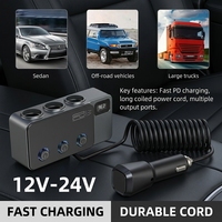 Chargeur rapide universel pour voiture 120W multi-ports PD avec 2 prises USB-C et 3 prises USB-A, interrupteurs de contrôle séparés et LED - Vente en gros fabricant