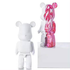 Decoración para el Hogar, Estatua de Oso <span class=keywords><strong>Rosa</strong></span> de Resina Animal, Regalo, Estatua 1000%, <span class=keywords><strong>Bearbrick</strong></span> 400%, Regalo, Artesanía y Juguetes DIY - Product Image 2