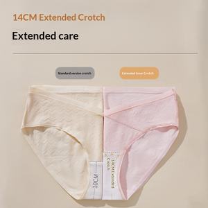 Culottes de maternité antibactériennes 7A, taille haute et basse, 100 % coton, respirantes, fines, avec soutien ventral en V, séchage rapide, idéales pour l'été - Product Image 2