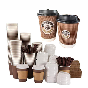 Design personalizzato con il logo stampato 10 12 14 16oz eco amichevole per andare a doppia parete nero caldo di carta usa e getta tazze di caffè - Product Image 1