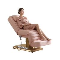 Chaise Hydraulique de Luxe Réglable, Table de Massage pour Salon de Spa, Électrique Portable, Moderne, 3 Moteurs, Lit de Beauté du Visage Incurvé