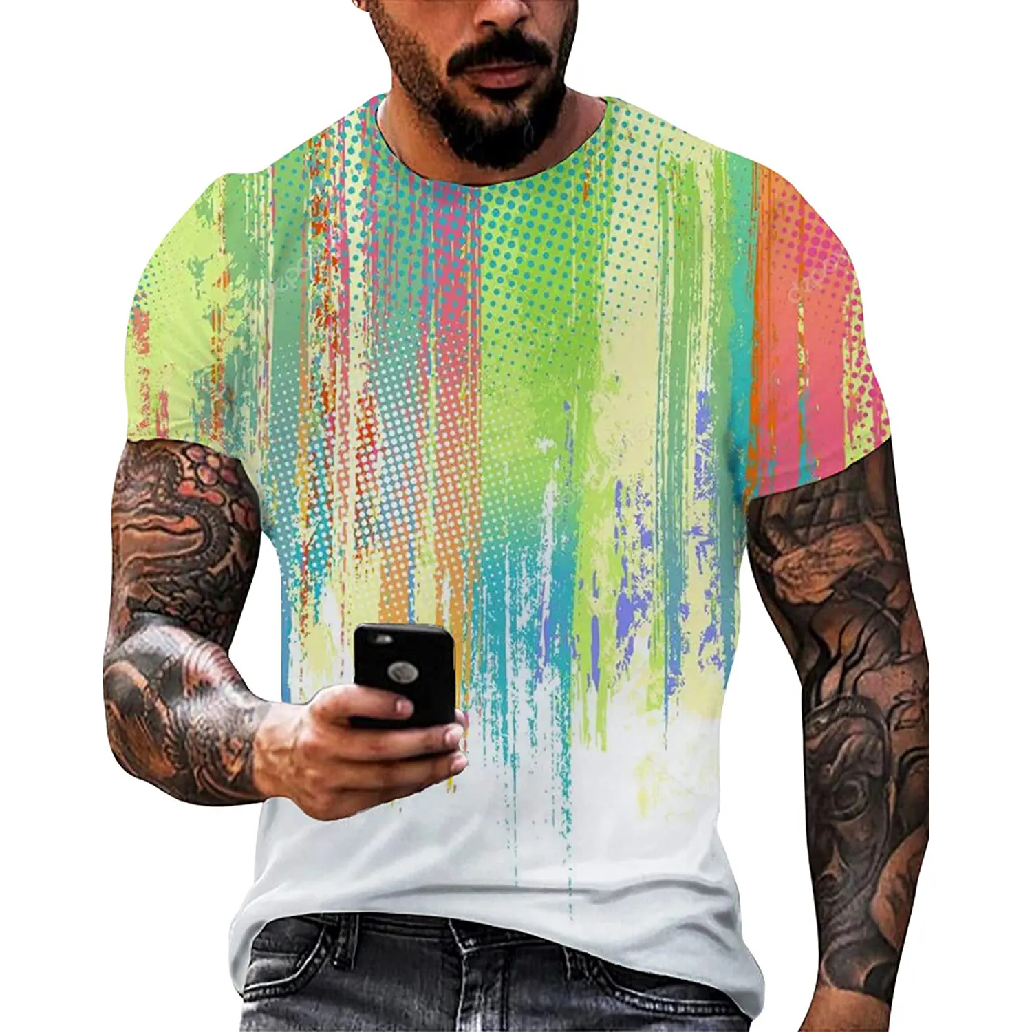 Fitspi Wholesale Customized Men T-shirt 3d Print Short Sleeve Gay Pride Shirts Summer T Shirt Dropshipping