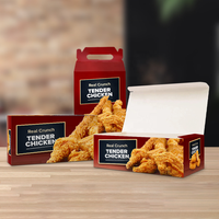 Boîte à emporter personnalisée OEM en papier alimentaire pour poulet rôti et frit, série restauration rapide, avec pelliculage mat et gaufrage