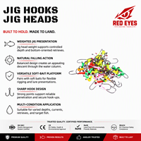 Hameçons Micro Jig Head à Yeux Rouges avec Ardillon, Échantillon Gratuit, Lot de 50 Pièces en Sachet, Ensemble Combiné, Vente en Gros, Leurres de Pêche