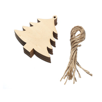 Ornements de Noël en bois non finis, formes variées, tranches de bois vierges avec corde de chanvre, décorations pour sapin de Noël, étiquettes cadeaux personnalisables