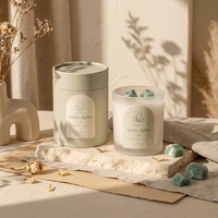 Bougie parfumée en cire de soja naturelle dans un bocal en verre givré transparent, pour chambre à coucher, maison, coffret cadeau