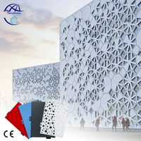 Mur rideau en panneaux d'aluminium perforés, décoration extérieure, revêtement de façade