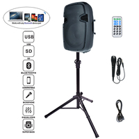 Altavoz Profesional de Audio de 600 W, Subwoofer Activo de 15 Pulgadas, 2 Vías, Karaoke, BT, DJ/PA, Juego de Altavoces con TWS/USB, Lector SD, FM, Control Remoto, Bocina