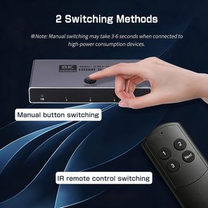 Conmutador <span class=keywords><strong>HDMI</strong></span> <span class=keywords><strong>2.1</strong></span> SYONG 8K, Conmutador <span class=keywords><strong>HDMI</strong></span> 3 en 1 Salida 8K60Hz, 4K240Hz, HDCP 2.3 HDR 3D Dolby Atmos para Xbox con Control Remoto IR - Product Image 4