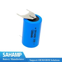 Baterai Ultralife UHE-ER14250-H 1.2AH 1200mAH 1/2AA Lithium Thionyl Chloride 3.6V PC Pin ER14250-2PT DIP-2 6000-Cycle