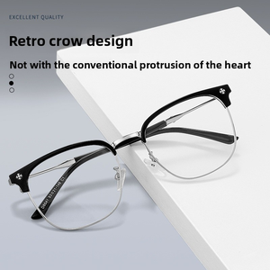 Kính mắt thời trang Chrome Heart, kiểu dáng tương tự, kính thuốc cao cấp, thiết kế sang trọng, mã 8041, gọng nửa viền, chống ánh sáng xanh - Product Image 3