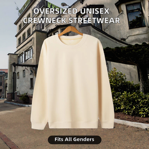 Sudadera Casual Personalizada con Cuello Redondo, 320 g/m², Unisex, Oversize, Hombros Caídos, con Volantes, Transpirable, Poliéster/Algodón, Ropa Urbana de Otoño - Product Image 2