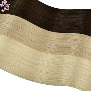 FH Factory Supply Double Drawn Virgin Hair Extensions Weft Flat <b>Thin</b> Straight European Weft Human Hair 100 Grams Wholesale - Product Image 6