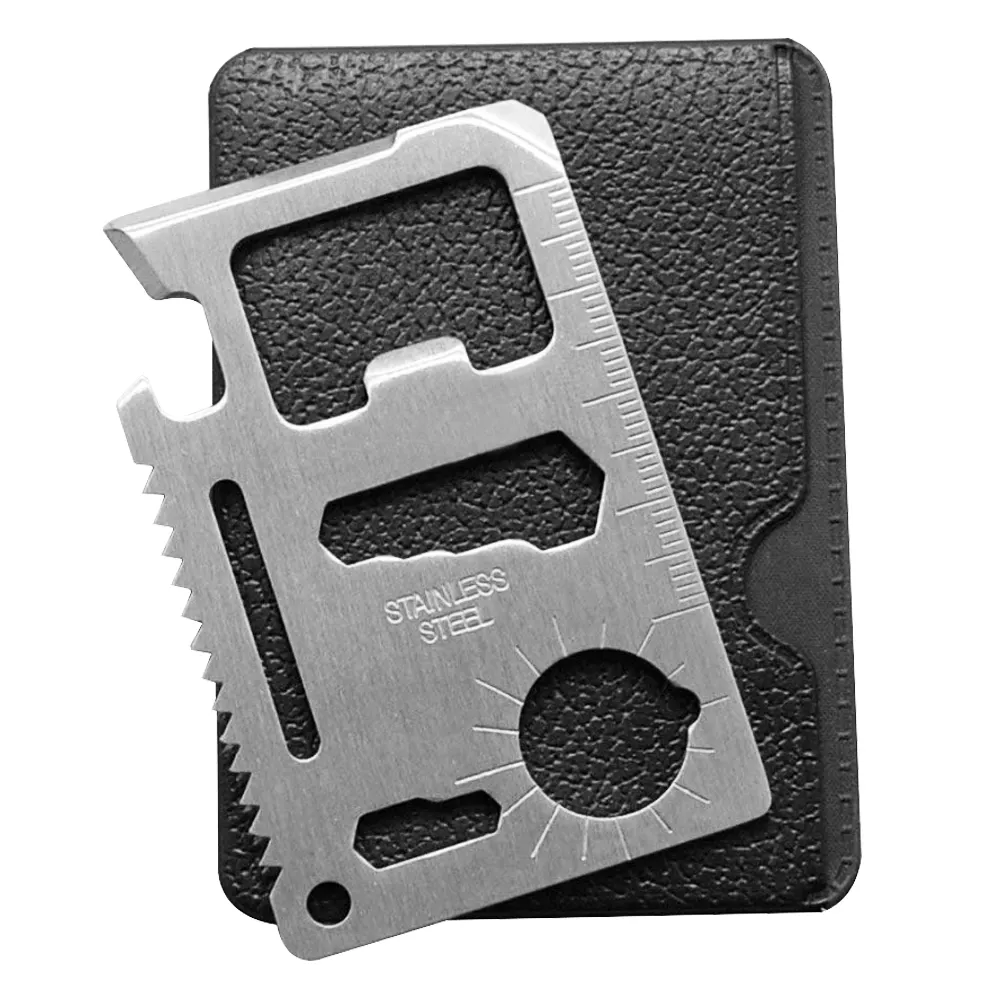 Custom Logo Survival Camping Outdoor 11 In 1 Rvs Draagbare Flesopener Credit Multi Tool Card