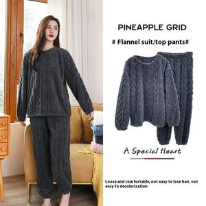 <span class=keywords><strong>Pigiama</strong></span> in pile corallo a manica lunga da donna con <span class=keywords><strong>pigiama</strong></span> invernale in flanella con Logo anteriore autunno inverno morbido imbottito da donna - Product Image 2
