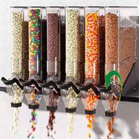 JIACHENXIN Distributeur de bonbons, Présentoir à céréales, Boîte à noix, Conteneur à doseur, Bacs à doseur en plastique transparent pour aliments en vrac, Modèle pour bonbons