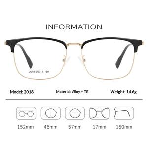 Lunettes de vue classiques pour homme, style affaires, monture quadrilatère, verres en résine, large monture intégrale, vente en gros d'usine - Product Image 4