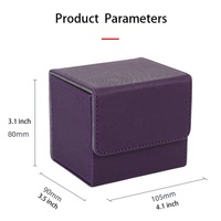 Boîte de rangement rectangulaire pour cartes à collectionner, support de deck Commander, boîte de rangement magnétique en cuir pour cartes à pochettes individuelles, pour cartes Magic