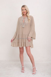 JINRU-<span class=keywords><strong>Robe</strong></span> tunique de plage à manches longues pour femmes, vêtements d'été, vêtements de plage, dentelle, crochet - Product Image 6