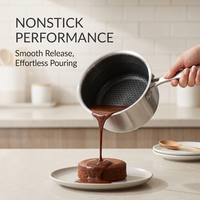 Ensemble de 12 casseroles et poêles en acier inoxydable triple couche, compatible induction, avec couvercles, passe au lave-vaisselle et au four, sans PFOA/PFOS
